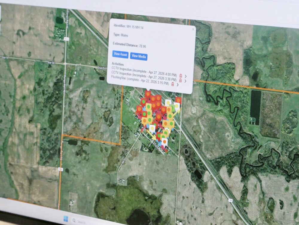 MARS™ platform map displaying multiple infrastructure asset points and locations for digital asset management.